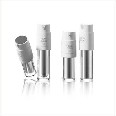 Bouteilles airless rechargeables vides en argent de 30 ml